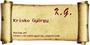Krisko György névjegykártya
